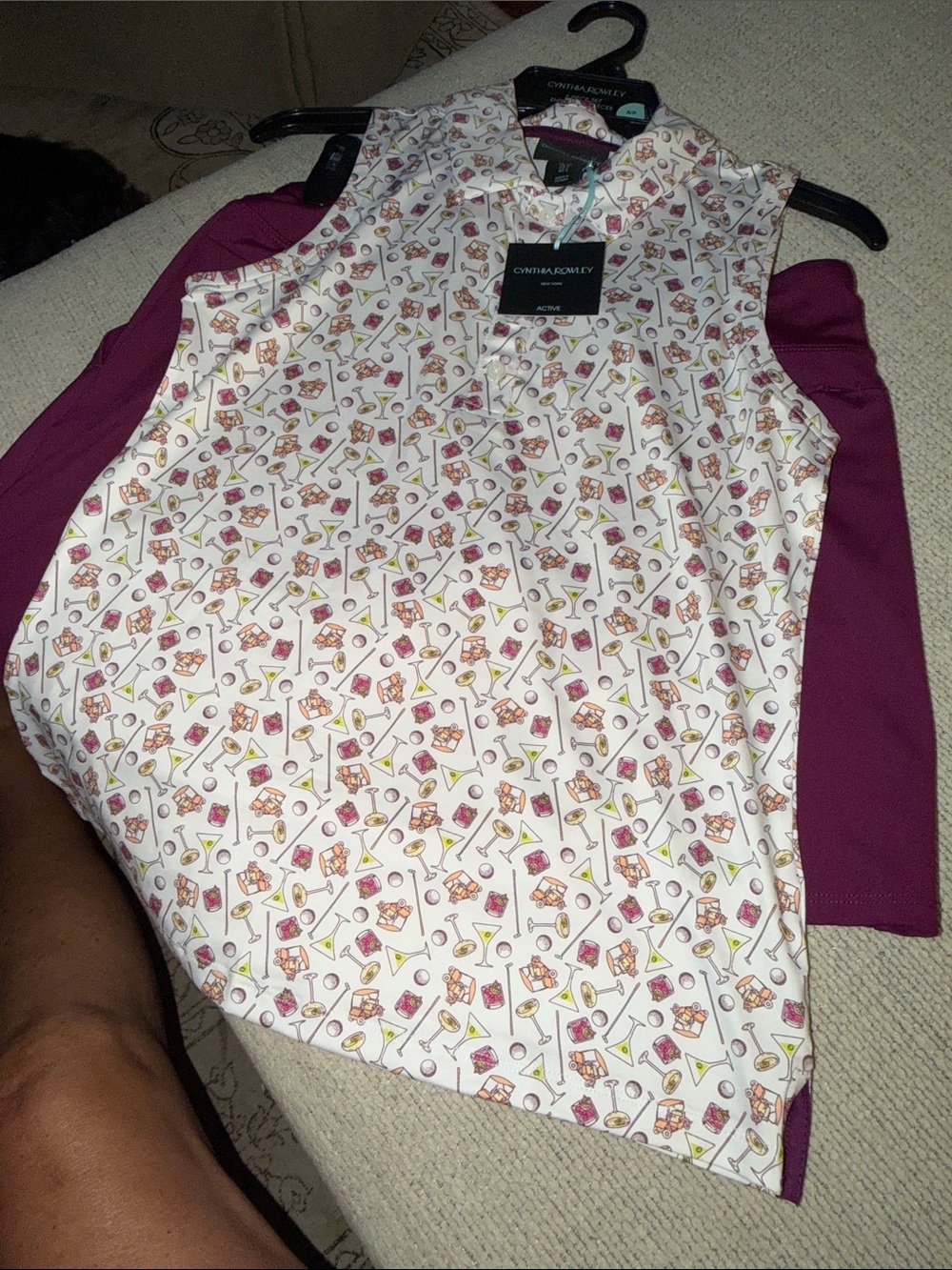 Cynthia Rowley Golf Sleeveless Printed Top with Skort Set NWT